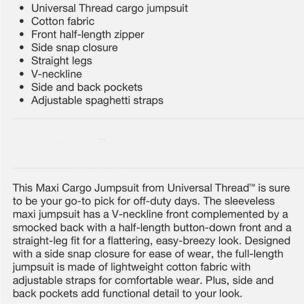 Universal Thread utility jumpsuit straight leg L - image 4